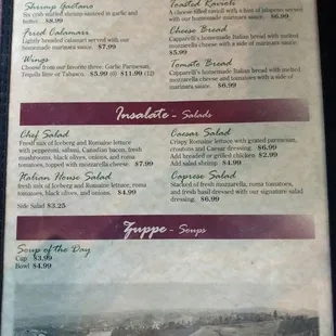 Menu, page 2 of 6