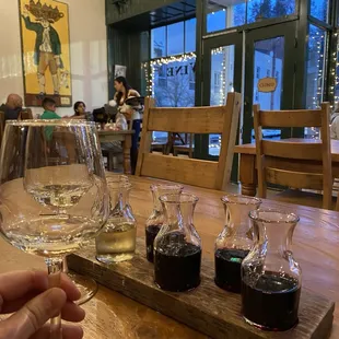 Wine flight for $10, enough to share for 2!