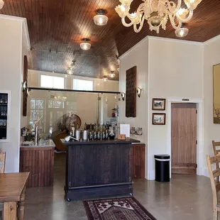 a wine tasting room
