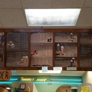 menus on the wall