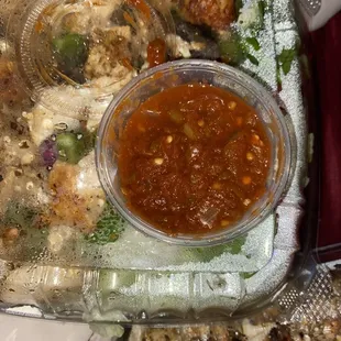 a meal in a plastic container