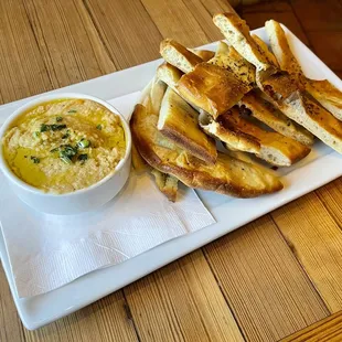 Hummus dip and pita