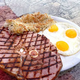 Smoked Ham Steak & Eggs