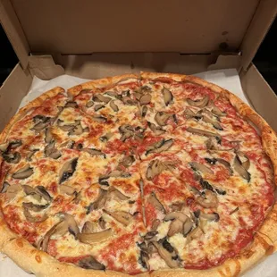 Large mushroom pizza