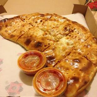 Grilled chicken calzone. See my review at my blog: https://eatthestreetsboston.wordpress.com/2015/01/19/cappys-pizza-and-subs/