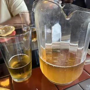 Pitchers of beer