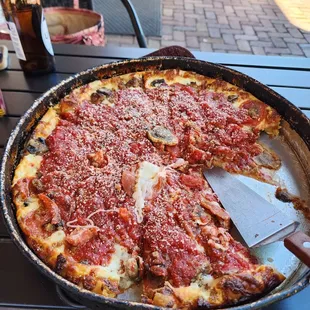 Deep dish pizza