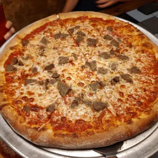 Meatball pizza