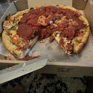 This was the Chicago style cappys pizza.