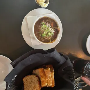 Gumbo and bread