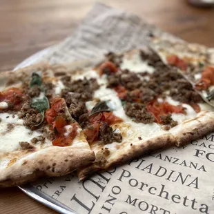 Pizza with sweet sausage