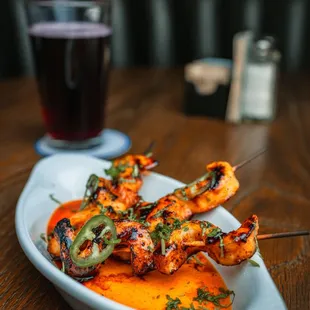 Grilled Calamari Skewers.