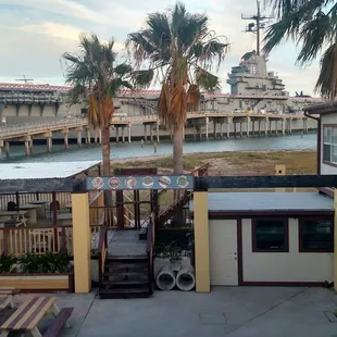 The view from the smoking area right outside our door!