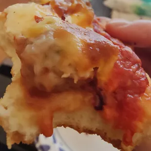 Close up square Pan pizza