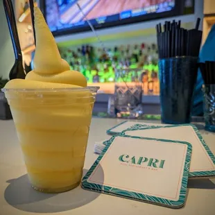 a drink with a straw