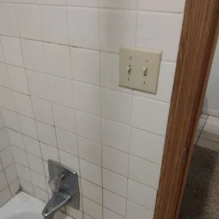 Light and fan switch in shower