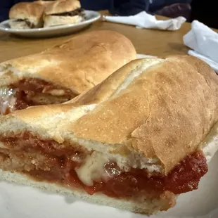 Veal parmigiana sub