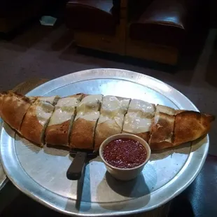 Stromboli. Very very tasty. I got extra sauce