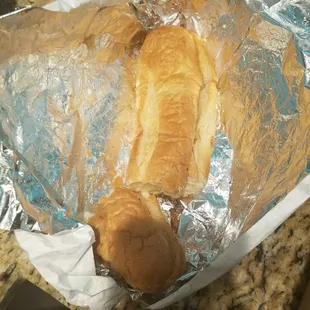 Garlic bread $4.50 with cheese added. Not all like the menu picture.