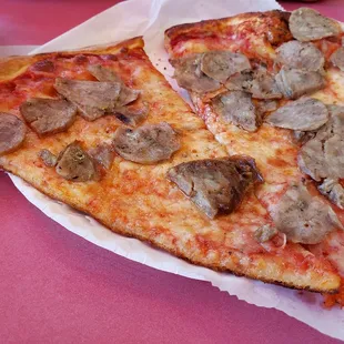 2 slices with sausage
