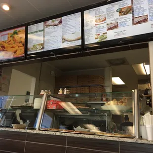 Inside at the counter