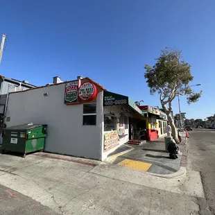 the corner of the building