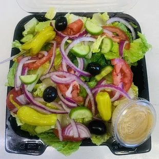 Garden Salad with Italian Dressing on the side