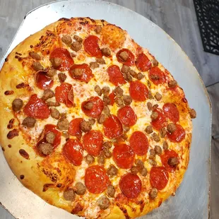 Pepperoni and Italian sausage!