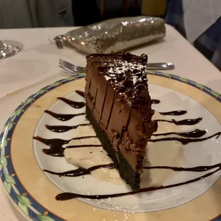 a slice of chocolate cake