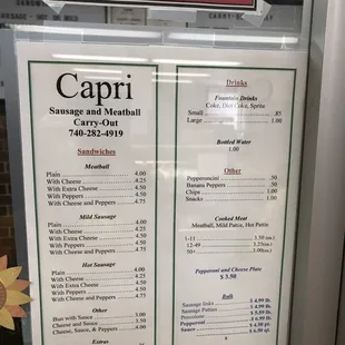 Almost the same prices since last visit (Nov2014)