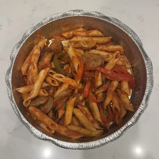 Penne with sausage
