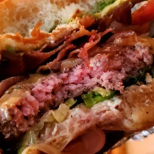Wagyu burger ordered medium rare
