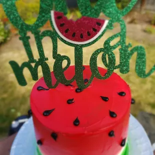 a watermelon birthday cake