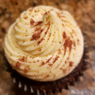 Guinness Stout cupcake with a Baileys Irish cream cheese frosting