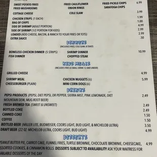 Updated menu