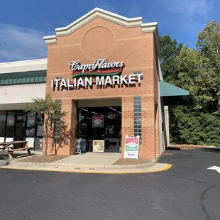 the front of a italian market