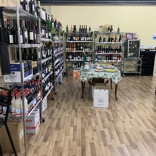 a wide selection of wine in a store