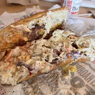 My sad pastrami sandwich. More like a coleslaw sandwich.