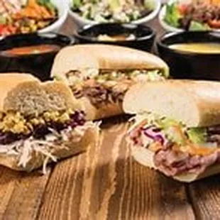 a variety of sandwiches
