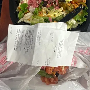 First time here - asked for no tomatoes, receipt says no tomatoes and I had to pick them off. Also no dressing provided. $12 for dry lettuce