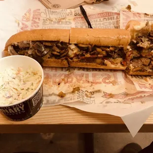 3/4 of the cheese steak sandwich, I had to eat a piece before I took a pic.... Yeah it was worth it!!!!