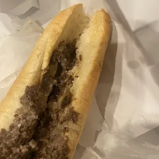 Half Philly half bread sandwich