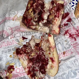 Honestly disgusting no Turkey just Mayo and cranberry sauce