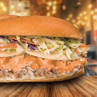 a closeup of the sandwich