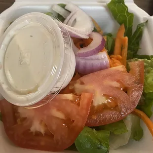 Side salad with creamy Italian