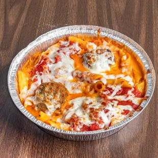 Baked Ziti with meatballs
