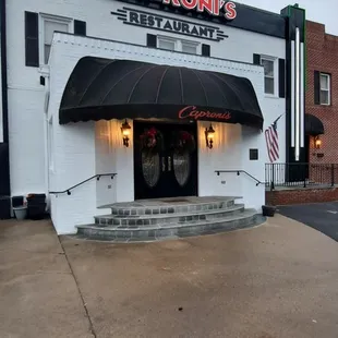 the front of the restaurant