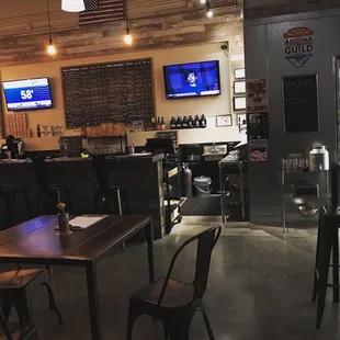 Bar/list of on tap beers