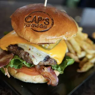 Our delicious Caps Signature Burger!