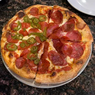 pepperoni and jalapeno pizza